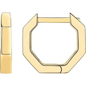 14K Gold Plated 925 Sterling Silver Post Ultra Thick Huggie Earring | Women